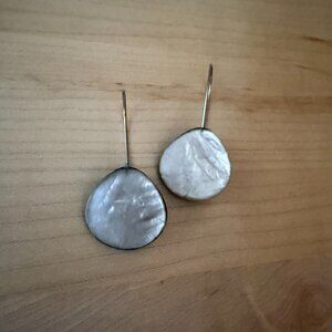 Blush pink shell texture earrings